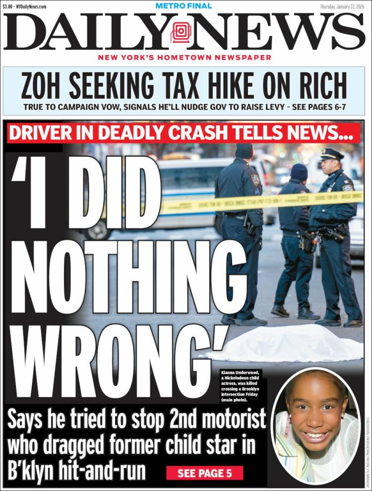 Portada de Daily News - New York (USA)