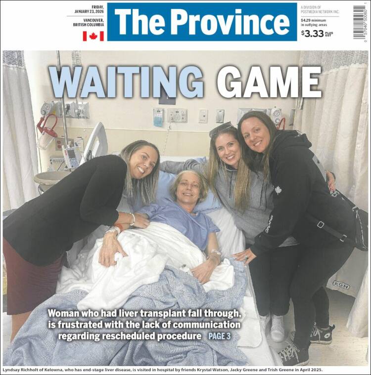 Portada de The Province (Canad&aacute;)