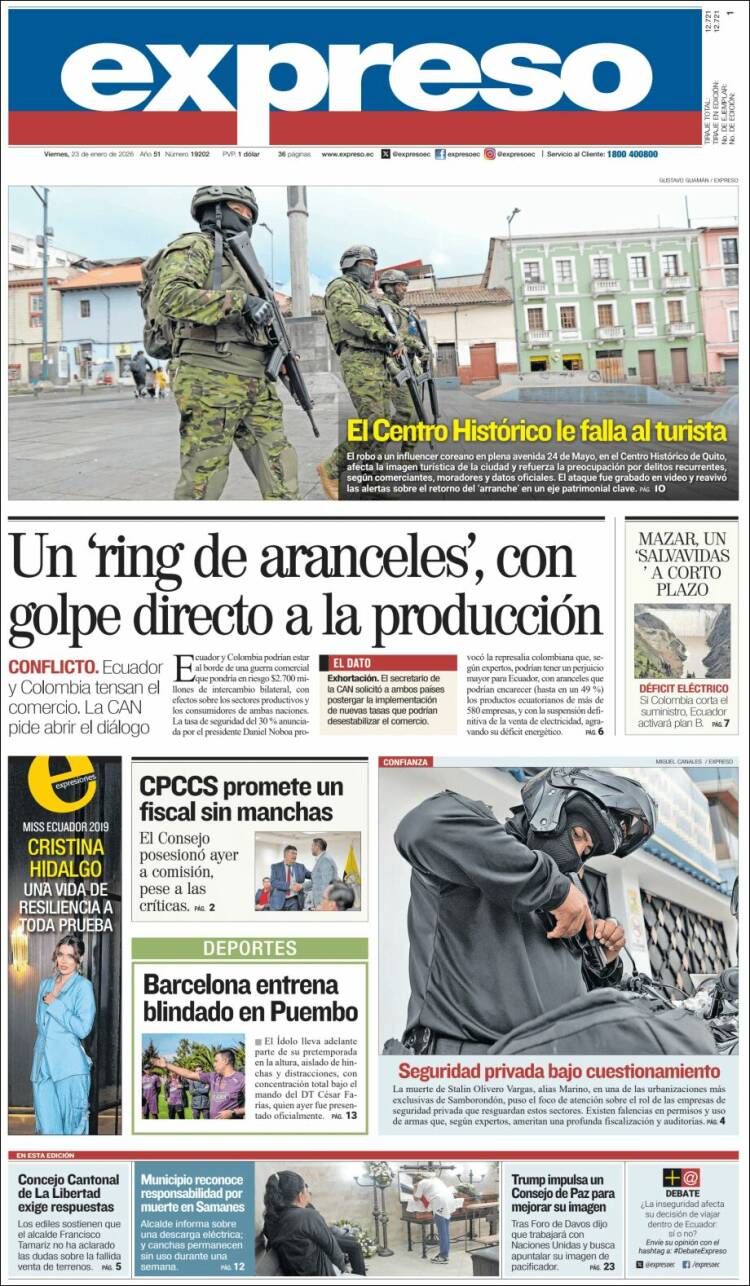 Portada de Expreso (Ecuador)