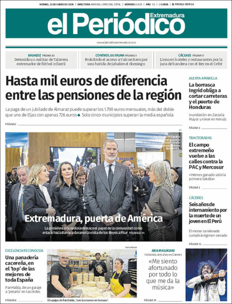 Portada de El Periódico de Extremadura (Espa&ntilde;a)