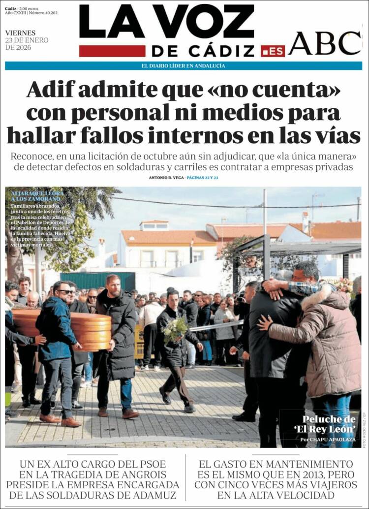 Portada de La Voz de Cádiz (Espa&ntilde;a)