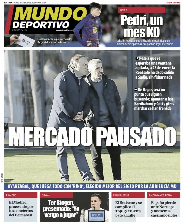 Portada de Mundo Deportivo Gipuzkoa (Espa&ntilde;a)