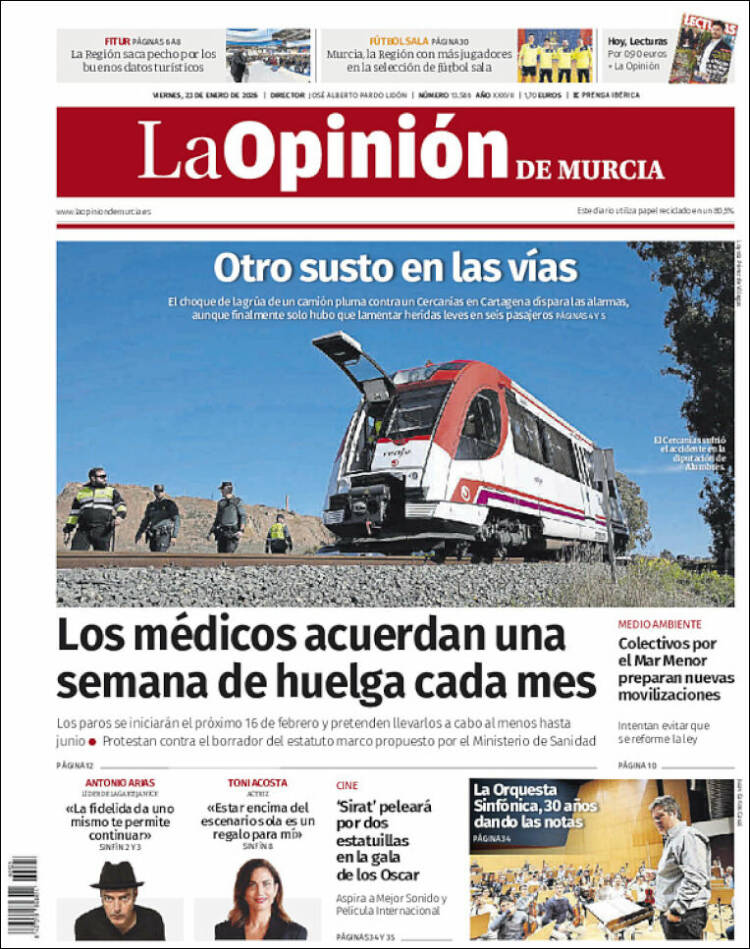 Portada de La Opinión de Murcia (Espa&ntilde;a)