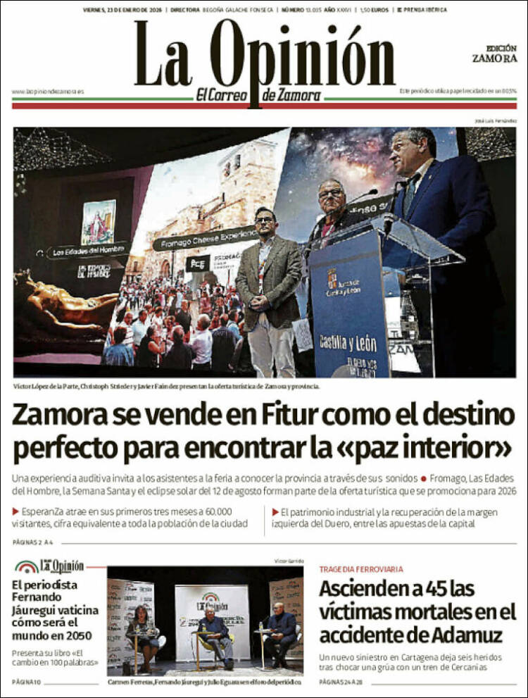 Portada de La Opinión - El Correo de Zamora (Espa&ntilde;a)