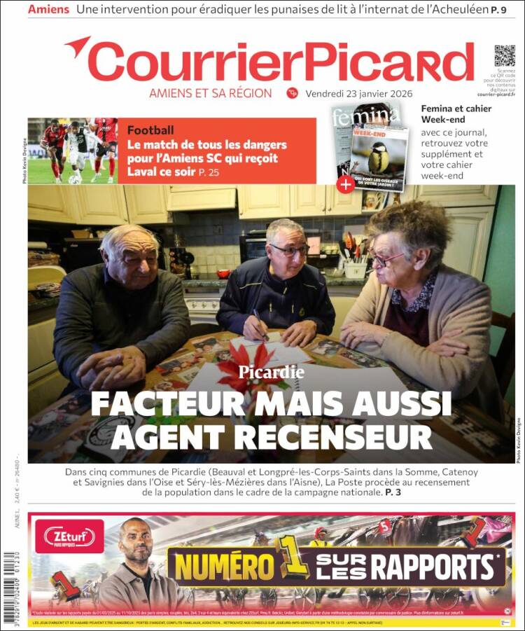Portada de Courrier Picard (Francia)