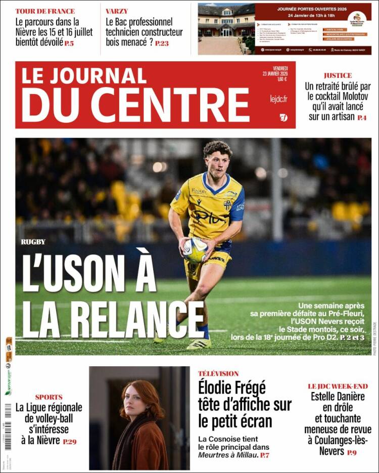Portada de Le Journal du Centre (Francia)