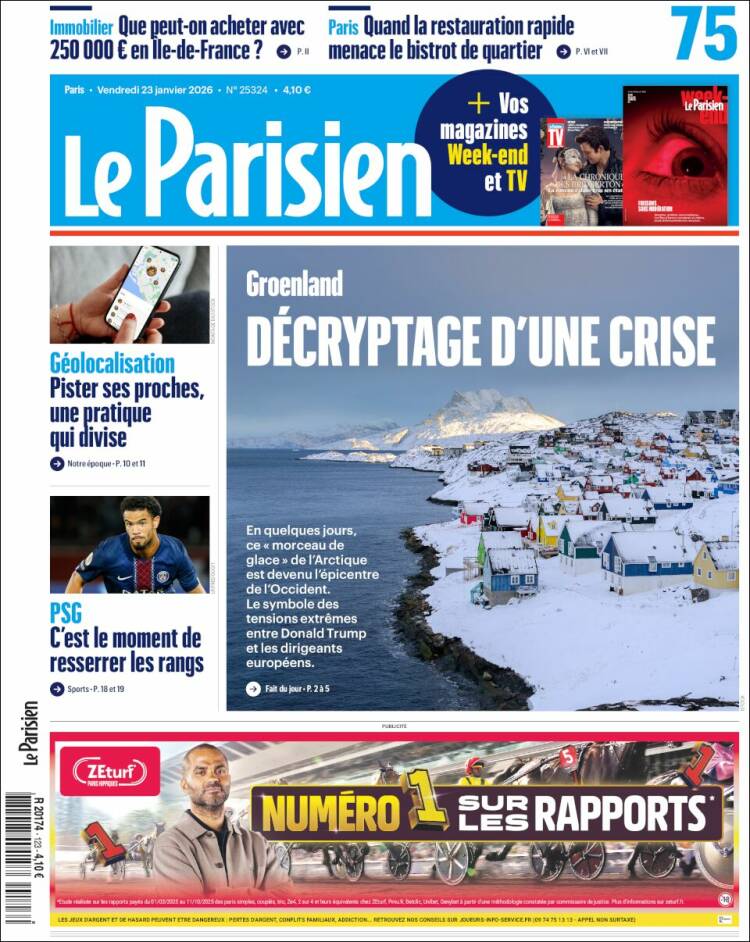 Portada de Le Parisien (Francia)