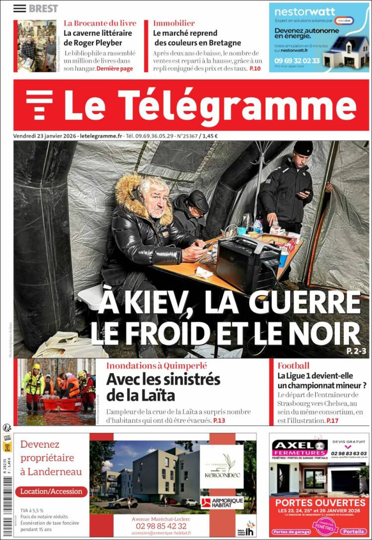 Portada de Télégramme (Francia)