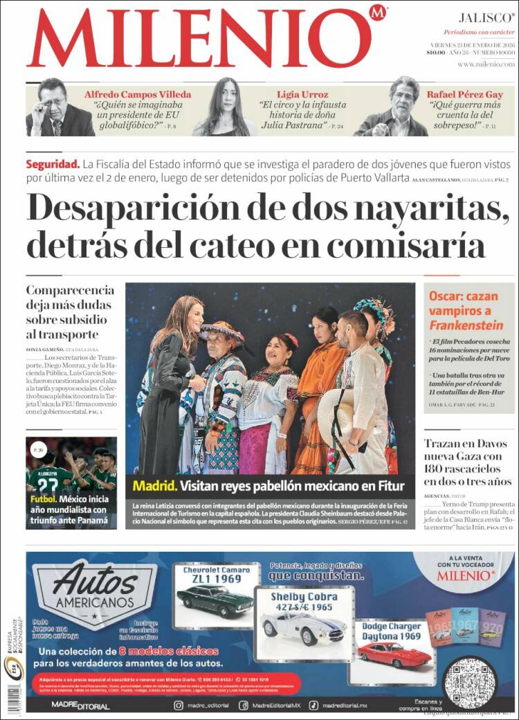 Portada de Milenio - Jalisco (M&eacute;xico)