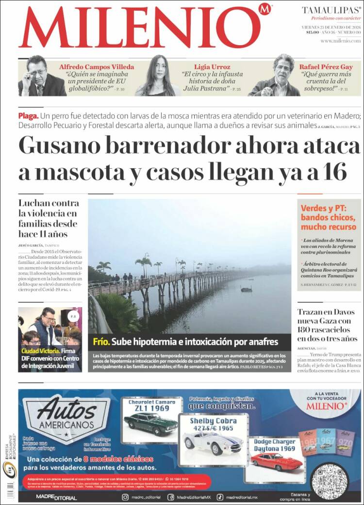 Portada de Milenio - Tamaulipas (M&eacute;xico)