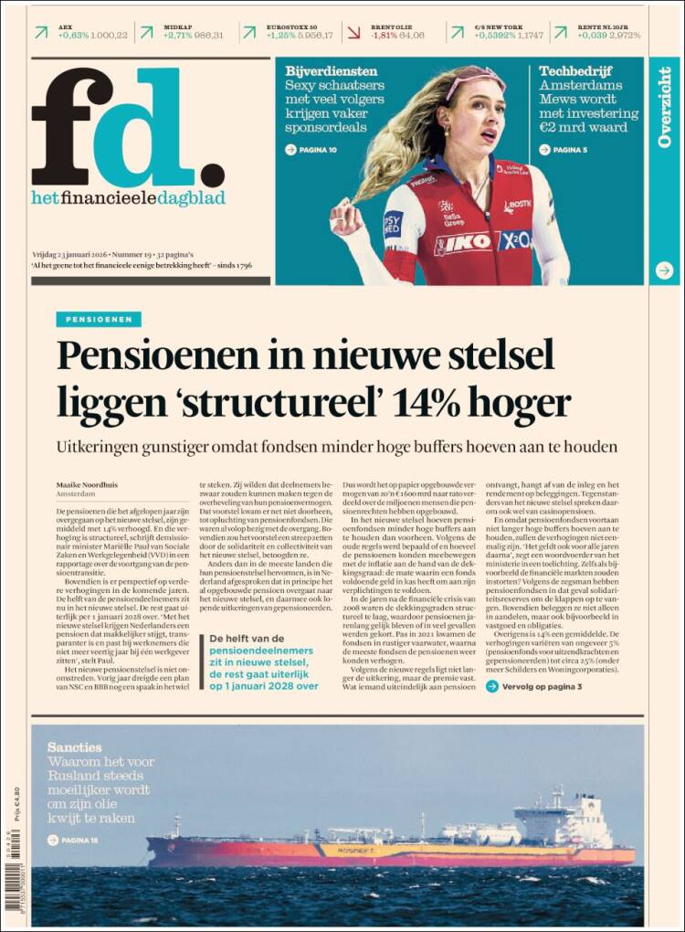 Portada de Het Financieele Dagblad (Pays-Bas)