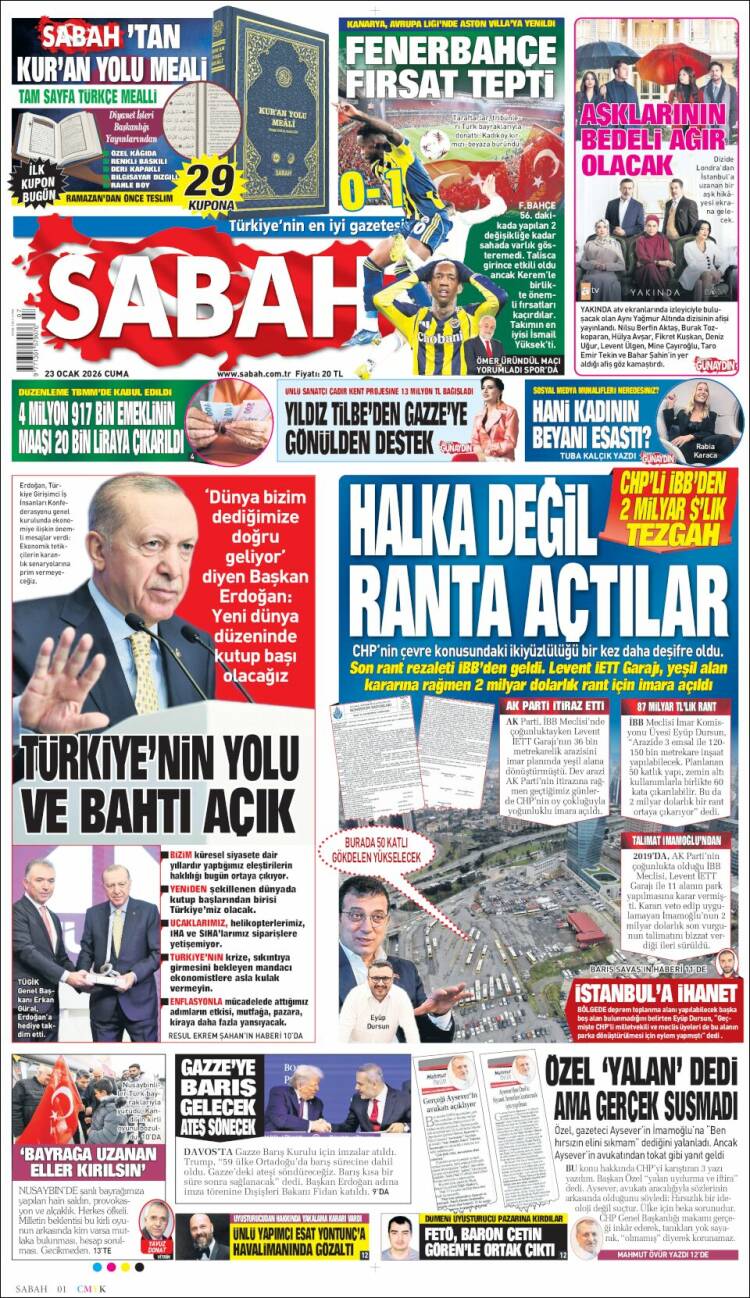 Portada de Sabah (Turqu&iacute;a)
