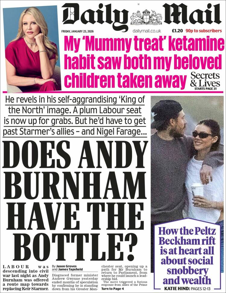 Portada de Daily Mail (Reino Unido)