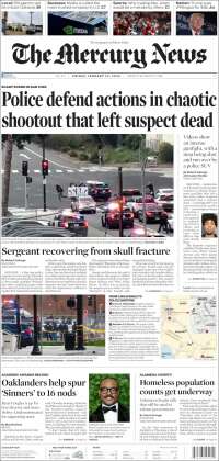 Portada de San Jose Mercury News (&Eacute;tats-Unis)