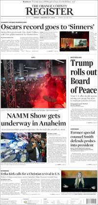 Portada de The Orange County Register (&Eacute;tats-Unis)