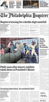Portada de Philadelphia Inquirer (USA)