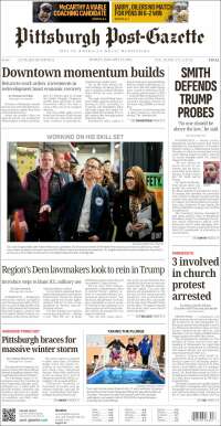 Portada de Pittsburgh Post-Gazette (USA)