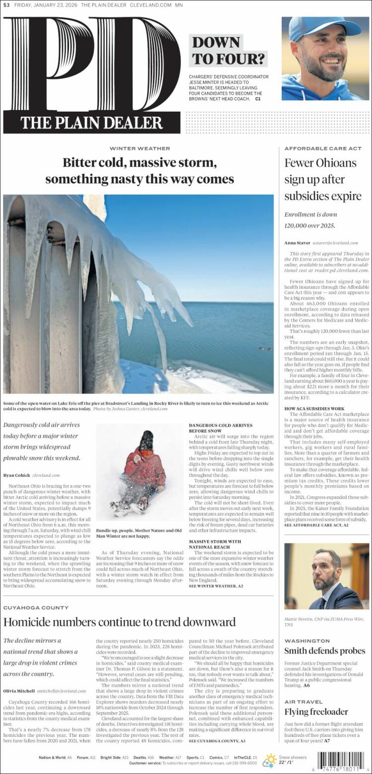 Portada de The Plain Dealer (USA)