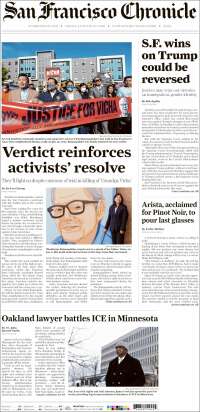 Portada de San Francisco Chronicle (&Eacute;tats-Unis)