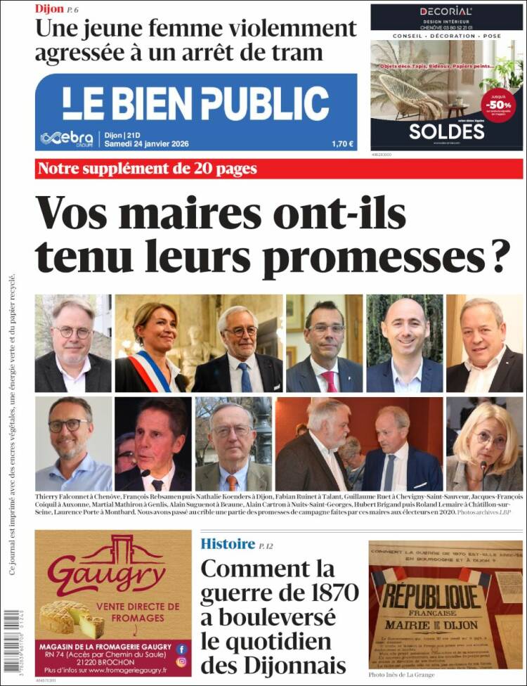Portada de Le Bien Public (Francia)