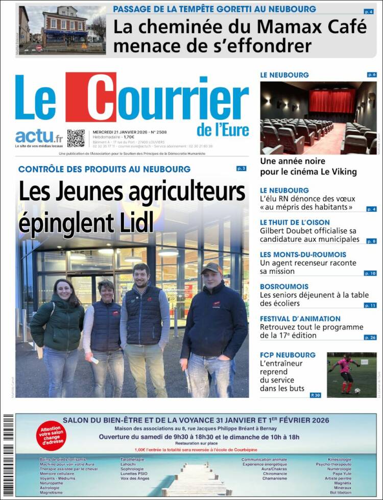 Portada de Le Courrier de l'Ouest (Francia)