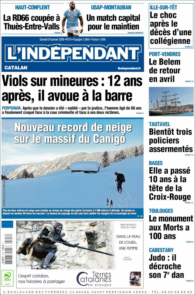 Portada de Le Indépendant (Francia)