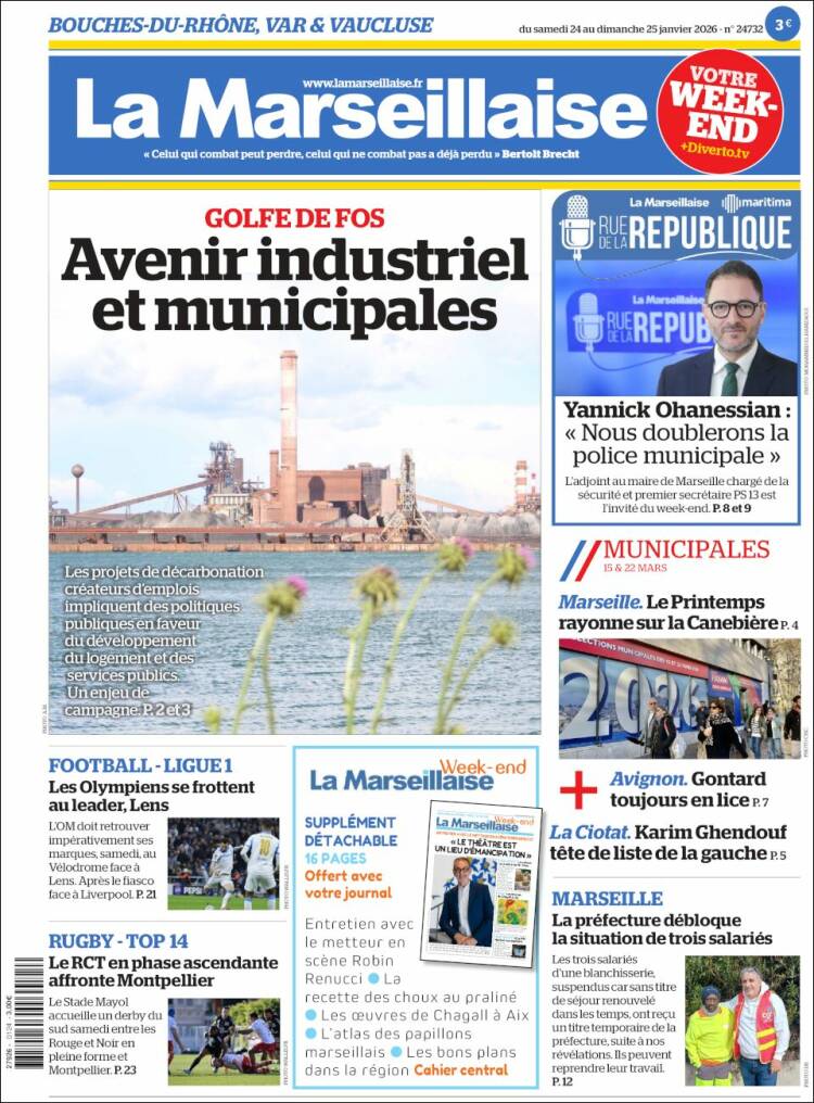 Portada de La Marseillaise (Francia)