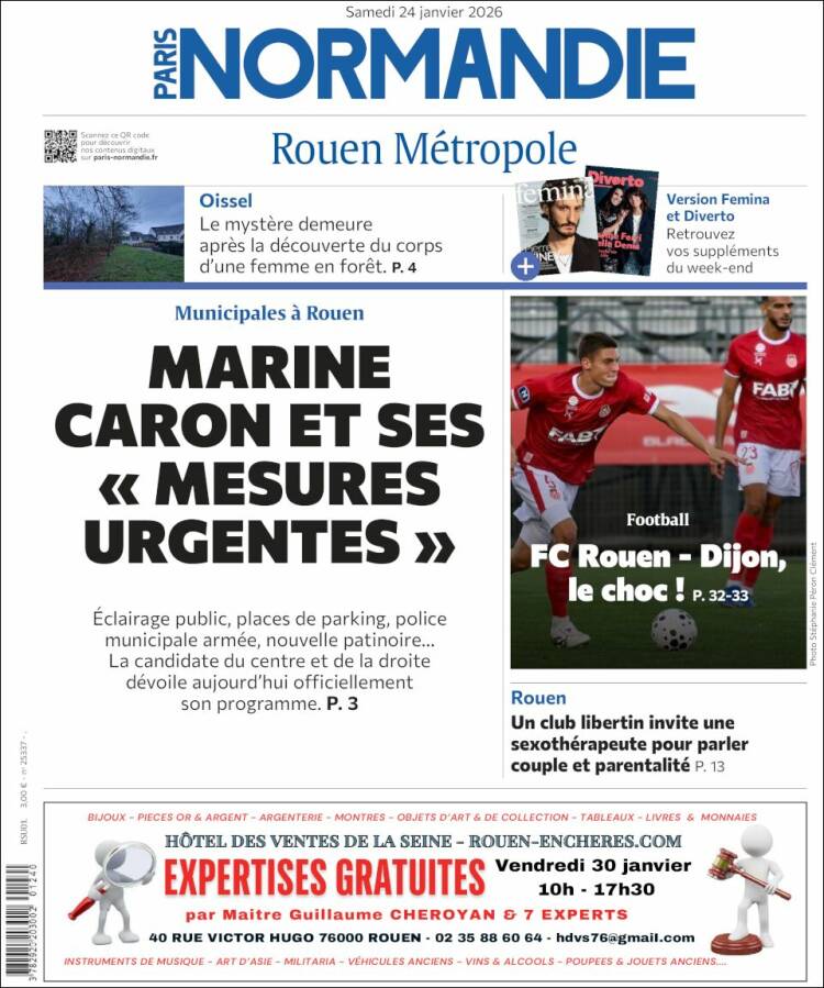 Portada de Paris Normandie (Francia)