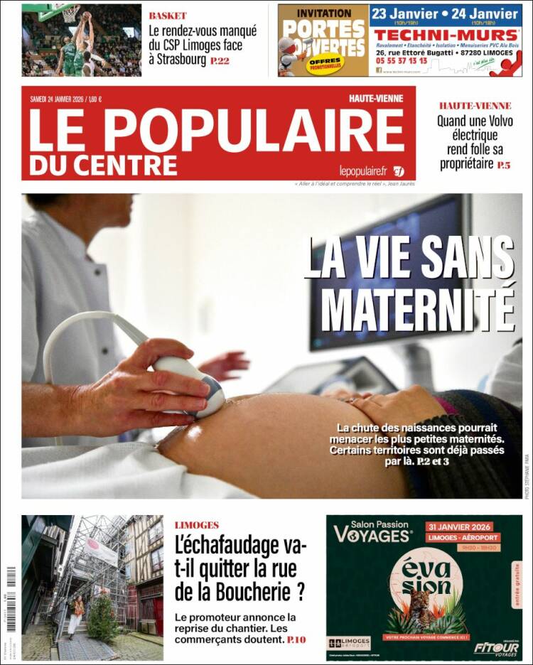 Portada de Le Populaire du Centre (Francia)