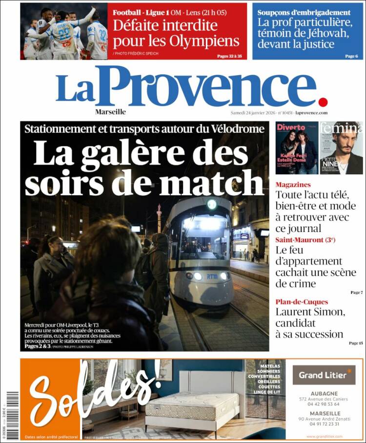 Portada de La Provence (Francia)