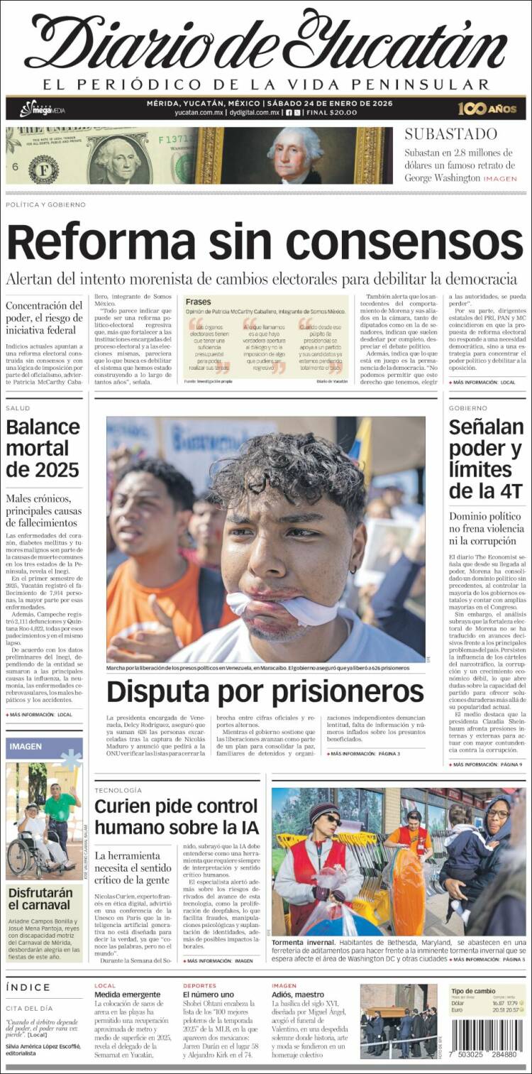 Portada de Diario de Yucatán (M&eacute;xico)