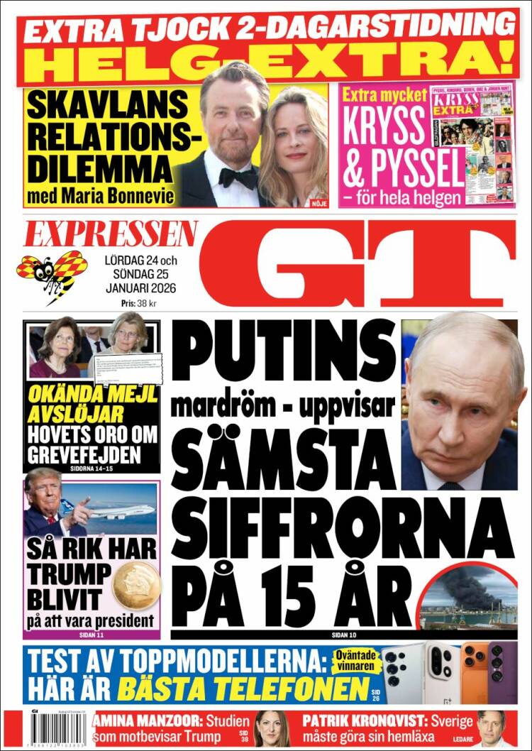 Portada de Göteborgstidningen (Suecia)