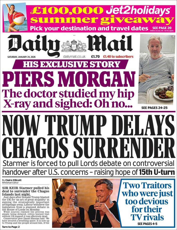Portada de Daily Mail (Reino Unido)