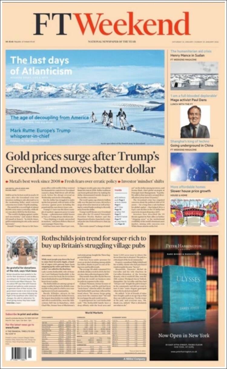 Portada de Financial Times (Reino Unido)