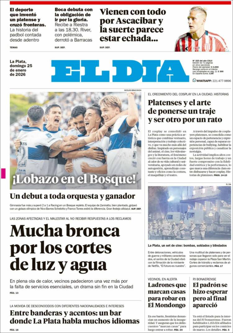 Portada de El Día de la Plata (Argentina)