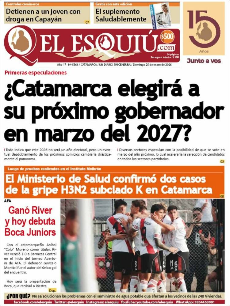 Portada de El Esquiu (Argentina)