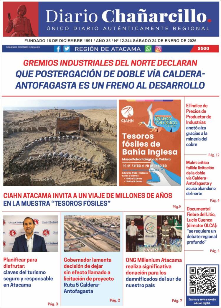 Portada de Diario Chañarcillo (Chile)