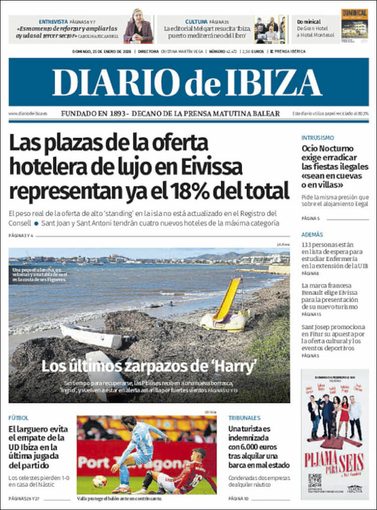 Portada de Diario de Ibiza (Espa&ntilde;a)