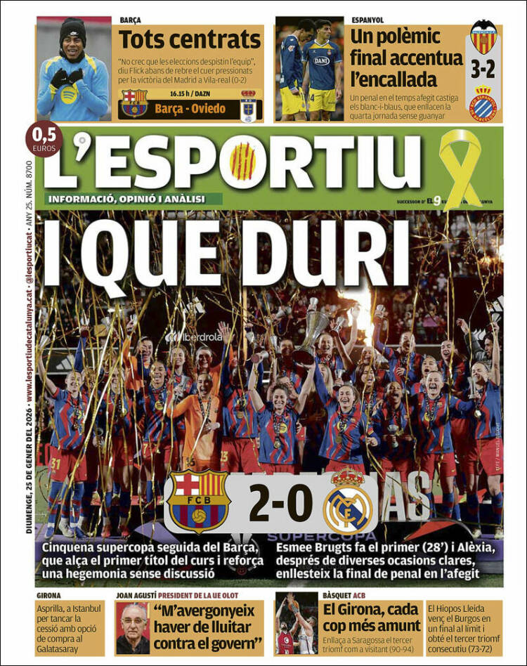 Portada de L'Esportiu (Espa&ntilde;a)