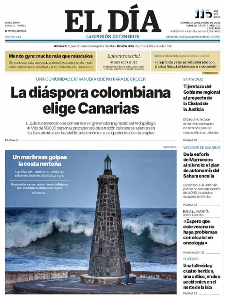 Portada de El Día (Espa&ntilde;a)