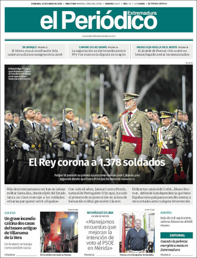 Portada de El Periódico de Extremadura (Espa&ntilde;a)