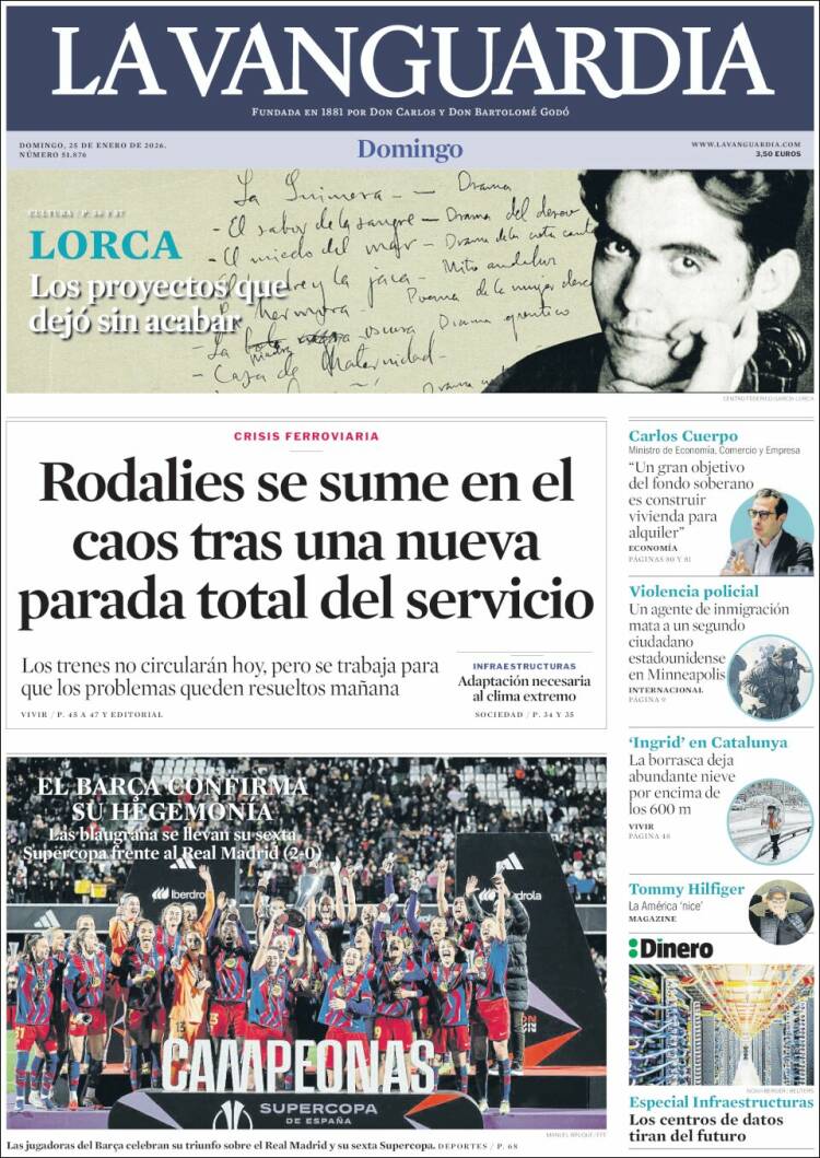 Portada de La Vanguardia (Espa&ntilde;a)