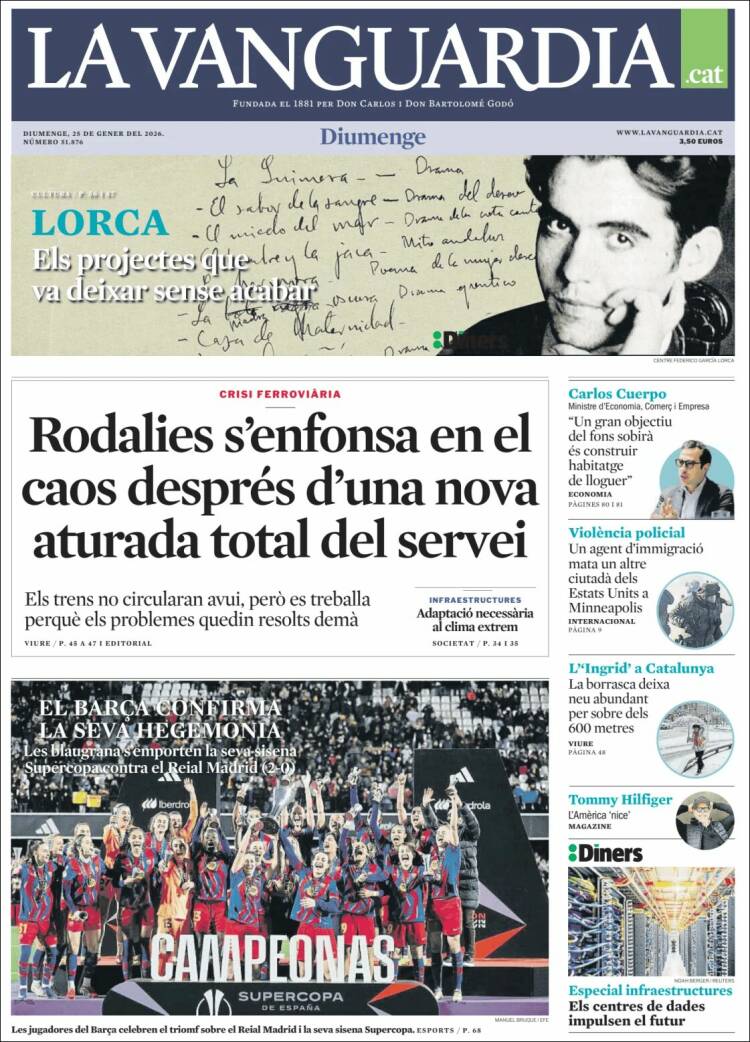 Portada de La Vanguardia (Espa&ntilde;a)