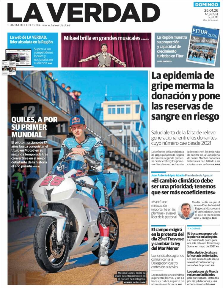 Portada de La Verdad de Murcia (Espa&ntilde;a)