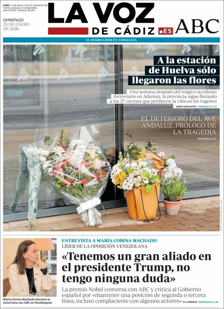 Portada de La Voz de Cádiz (Espa&ntilde;a)