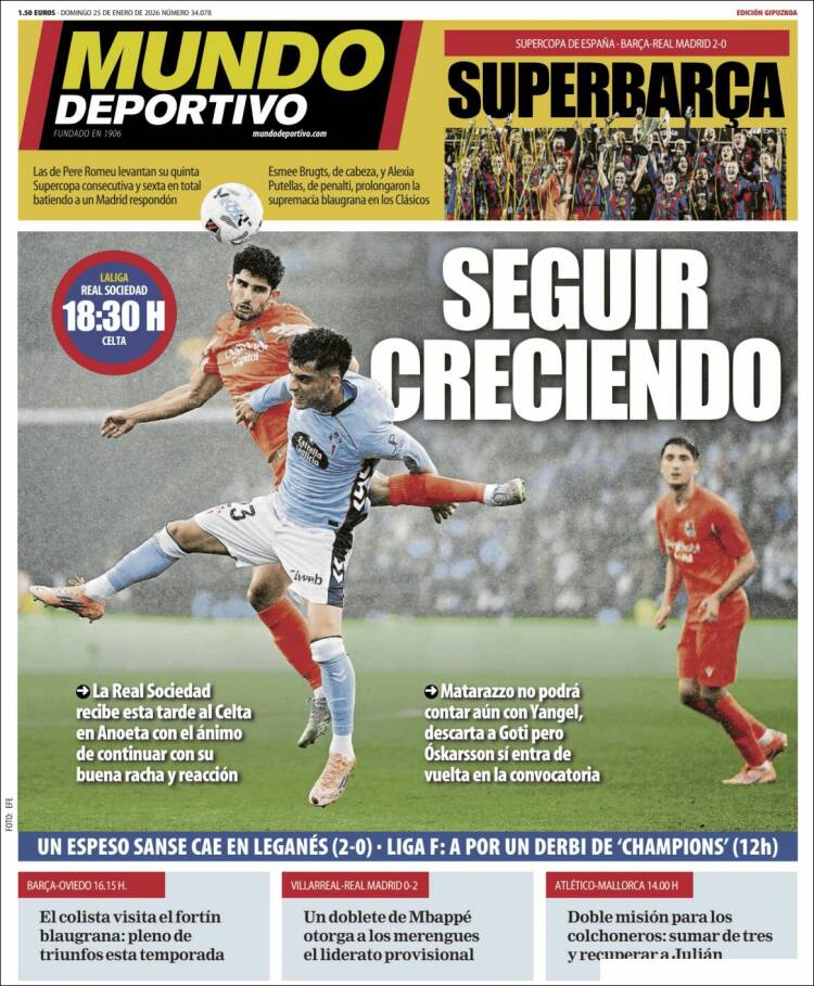 Portada de Mundo Deportivo Gipuzkoa (Espa&ntilde;a)
