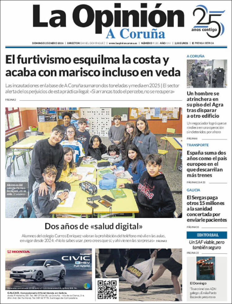 Portada de La Opinión de A Coruña (Espa&ntilde;a)