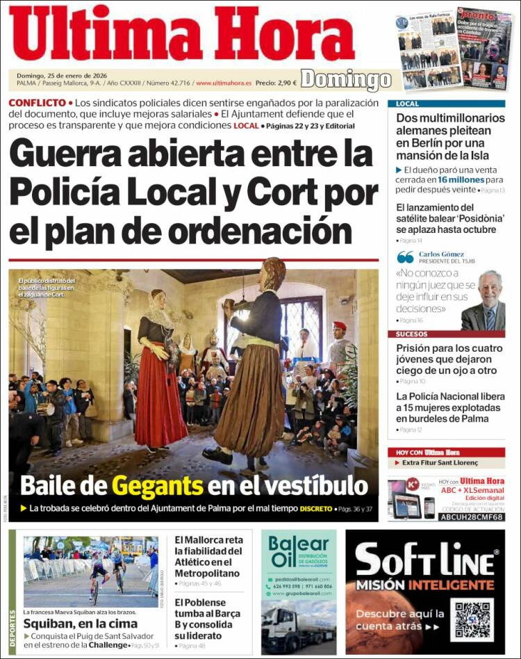 Portada de Última Hora (Espa&ntilde;a)