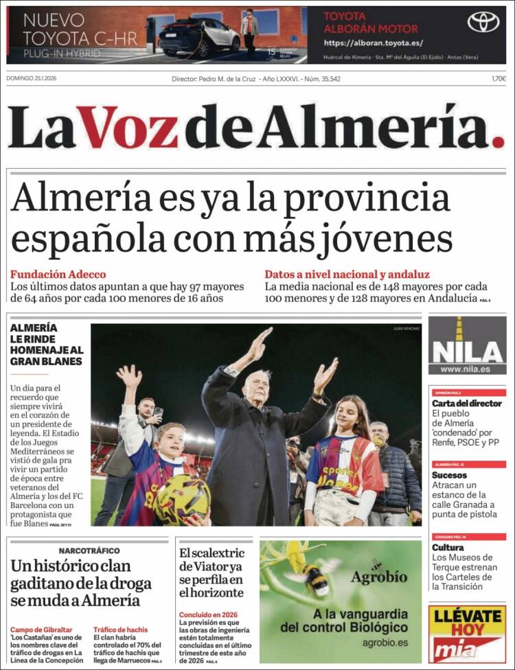 Portada de La Voz de Almería (Espa&ntilde;a)
