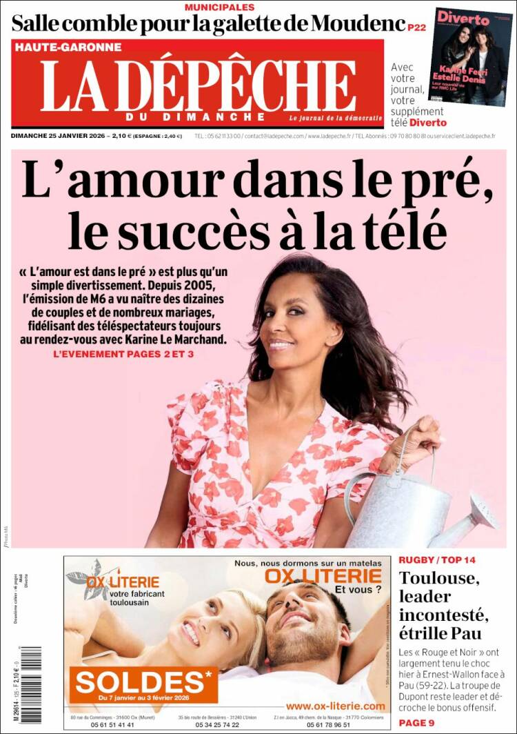 Portada de La Dépêche du Midi (Francia)